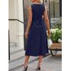 image:imageANRABESS Women Formal Midi Dress Sleeveless Elegant Business Work 2026 Summer Cocktail Party Night Out Dresses with BeltNavy Blue