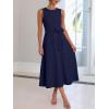 image:imageANRABESS Women Formal Midi Dress Sleeveless Elegant Business Work 2026 Summer Cocktail Party Night Out Dresses with BeltNavy Blue