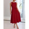 image:imageANRABESS Women Formal Midi Dress Sleeveless Elegant Business Work 2026 Summer Cocktail Party Night Out Dresses with BeltRed