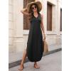 image:imageANRABESS Women Maxi Dress Summer Casual Sleeveless V Neck Sundress Coverups Beach Vacation Clothes with PocketsBlack