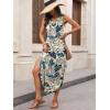 image:imageANRABESS Women Maxi Dress Summer Casual Sleeveless V Neck Sundress Coverups Beach Vacation Clothes with PocketsFloral Colorful Leaves