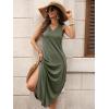 image:imageANRABESS Women Maxi Dress Summer Casual Sleeveless V Neck Sundress Coverups Beach Vacation Clothes with PocketsOlive