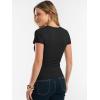 image:imageANRABESS Women Short Sleeve Tops Summer 2026 Double Lined Crewneck T Shirt Basic Tight Workout Tee Y2k ClothesBlack