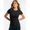 image:imageANRABESS Women Short Sleeve Tops Summer 2026 Double Lined Crewneck T Shirt Basic Tight Workout Tee Y2k ClothesBlack