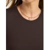 image:imageANRABESS Women Short Sleeve Tops Summer 2026 Double Lined Crewneck T Shirt Basic Tight Workout Tee Y2k ClothesCoffee