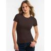 image:imageANRABESS Women Short Sleeve Tops Summer 2026 Double Lined Crewneck T Shirt Basic Tight Workout Tee Y2k ClothesCoffee