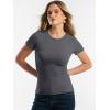 image:imageANRABESS Women Short Sleeve Tops Summer 2026 Double Lined Crewneck T Shirt Basic Tight Workout Tee Y2k ClothesGrey