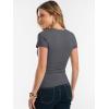 image:imageANRABESS Women Short Sleeve Tops Summer 2026 Double Lined Crewneck T Shirt Basic Tight Workout Tee Y2k ClothesGrey