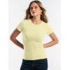 image:imageANRABESS Women Short Sleeve Tops Summer 2026 Double Lined Crewneck T Shirt Basic Tight Workout Tee Y2k ClothesLemon