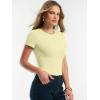 image:imageANRABESS Women Short Sleeve Tops Summer 2026 Double Lined Crewneck T Shirt Basic Tight Workout Tee Y2k ClothesLemon