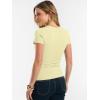 image:imageANRABESS Women Short Sleeve Tops Summer 2026 Double Lined Crewneck T Shirt Basic Tight Workout Tee Y2k ClothesLemon