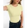 image:imageANRABESS Women Short Sleeve Tops Summer 2026 Double Lined Crewneck T Shirt Basic Tight Workout Tee Y2k ClothesLemon