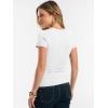 image:imageANRABESS Women Short Sleeve Tops Summer 2026 Double Lined Crewneck T Shirt Basic Tight Workout Tee Y2k ClothesOffwhite