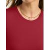 image:imageANRABESS Women Short Sleeve Tops Summer 2026 Double Lined Crewneck T Shirt Basic Tight Workout Tee Y2k ClothesRed