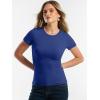 image:imageANRABESS Women Short Sleeve Tops Summer 2026 Double Lined Crewneck T Shirt Basic Tight Workout Tee Y2k ClothesRoyal Blue