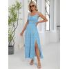 image:imageANRABESS Women Summer Casual Floral Printed Square Neck Sleeveless Straps Elastic Waist Slit Beach Vacation Maxi DressBlue