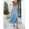 image:imageANRABESS Women Summer Casual Floral Printed Square Neck Sleeveless Straps Elastic Waist Slit Beach Vacation Maxi DressBlue