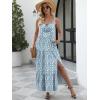 image:imageANRABESS Women Summer Casual Floral Printed Square Neck Sleeveless Straps Elastic Waist Slit Beach Vacation Maxi DressFloral Lake Blue