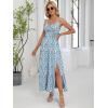 image:imageANRABESS Women Summer Casual Floral Printed Square Neck Sleeveless Straps Elastic Waist Slit Beach Vacation Maxi DressFloral Lake Blue