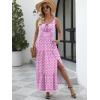 image:imageANRABESS Women Summer Casual Floral Printed Square Neck Sleeveless Straps Elastic Waist Slit Beach Vacation Maxi DressPink Purple Floral