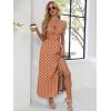 image:imageANRABESS Women Summer Casual Floral Printed Square Neck Sleeveless Straps Elastic Waist Slit Beach Vacation Maxi DressPrint Orange