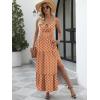 image:imageANRABESS Women Summer Casual Floral Printed Square Neck Sleeveless Straps Elastic Waist Slit Beach Vacation Maxi DressPrint Orange