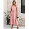 image:imageANRABESS Women Summer Casual Short Sleeve Maxi Dresses A Line Flowy T Shirt Dress 2026 Beach Vacation Sundress with PocketsPink Round Dot