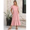 image:imageANRABESS Women Summer Casual Short Sleeve Maxi Dresses A Line Flowy T Shirt Dress 2026 Beach Vacation Sundress with PocketsPink Round Dot
