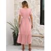 image:imageANRABESS Women Summer Casual Short Sleeve Maxi Dresses A Line Flowy T Shirt Dress 2026 Beach Vacation Sundress with PocketsPink Round Dot
