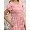 image:imageANRABESS Women Summer Casual Short Sleeve Maxi Dresses A Line Flowy T Shirt Dress 2026 Beach Vacation Sundress with PocketsPink Round Dot