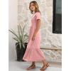 image:imageANRABESS Women Summer Casual Short Sleeve Maxi Dresses A Line Flowy T Shirt Dress 2026 Beach Vacation Sundress with PocketsPink Round Dot