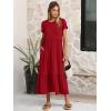image:imageANRABESS Women Summer Casual Short Sleeve Maxi Dresses A Line Flowy T Shirt Dress 2026 Beach Vacation Sundress with PocketsRed