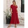 image:imageANRABESS Women Summer Casual Short Sleeve Maxi Dresses A Line Flowy T Shirt Dress 2026 Beach Vacation Sundress with PocketsRed