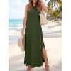 image:imageANRABESS Women Summer Casual Sleeveless Maxi Sundress Beach Tank Dresses Pockets Travel Vacation Clothes Cruise Outfits 2026Army Green