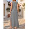 image:imageANRABESS Women Summer Casual Sleeveless Maxi Sundress Beach Tank Dresses Pockets Travel Vacation Clothes Cruise Outfits 2026Grey