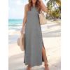 image:imageANRABESS Women Summer Casual Sleeveless Maxi Sundress Beach Tank Dresses Pockets Travel Vacation Clothes Cruise Outfits 2026Grey