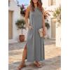 image:imageANRABESS Women Summer Casual Sleeveless Maxi Sundress Beach Tank Dresses Pockets Travel Vacation Clothes Cruise Outfits 2026Grey