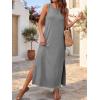 image:imageANRABESS Women Summer Casual Sleeveless Maxi Sundress Beach Tank Dresses Pockets Travel Vacation Clothes Cruise Outfits 2026Grey