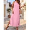 image:imageANRABESS Women Summer Casual Sleeveless Maxi Sundress Beach Tank Dresses Pockets Travel Vacation Clothes Cruise Outfits 2026Pink
