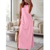 image:imageANRABESS Women Summer Casual Sleeveless Maxi Sundress Beach Tank Dresses Pockets Travel Vacation Clothes Cruise Outfits 2026Pink