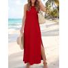 image:imageANRABESS Women Summer Casual Sleeveless Maxi Sundress Beach Tank Dresses Pockets Travel Vacation Clothes Cruise Outfits 2026Red