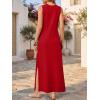 image:imageANRABESS Women Summer Casual Sleeveless Maxi Sundress Beach Tank Dresses Pockets Travel Vacation Clothes Cruise Outfits 2026Red