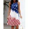 image:imageANRABESS Women Summer Dress Built in Bra 2026 Casual Sleeveless Beach Sundress Flowy Tank Mini Short Dresses with PocketsFlag Red Blue White