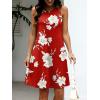 image:imageANRABESS Women Summer Dress Built in Bra 2026 Casual Sleeveless Beach Sundress Flowy Tank Mini Short Dresses with PocketsRed White Peonies