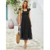 image:imageANRABESS Women Summer Floral Midi Dress Sleeveless Boho Flowy Smocked RuffleTulle Beach Vacation Wedding Guest Party DressesBlack