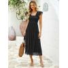 image:imageANRABESS Women Summer Floral Midi Dress Sleeveless Boho Flowy Smocked RuffleTulle Beach Vacation Wedding Guest Party DressesBlack