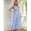 image:imageANRABESS Women Summer Floral Midi Dress Sleeveless Boho Flowy Smocked RuffleTulle Beach Vacation Wedding Guest Party DressesBlue Floral Purple