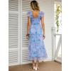 image:imageANRABESS Women Summer Floral Midi Dress Sleeveless Boho Flowy Smocked RuffleTulle Beach Vacation Wedding Guest Party DressesBlue Floral Purple