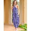 image:imageANRABESS Women Summer Halter Neck Sundress Sleeveless Split Side Casual Beach Travel Vacation Maxi Long Dress with PocketsBlue Cashew