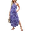 image:imageANRABESS Women Summer Halter Neck Sundress Sleeveless Split Side Casual Beach Travel Vacation Maxi Long Dress with PocketsBlue Cashew